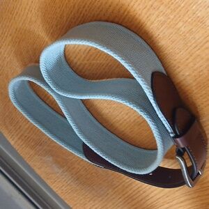 Tommy Bahama Sky Blue And Leather Belt 36-40" Unisex Cotton